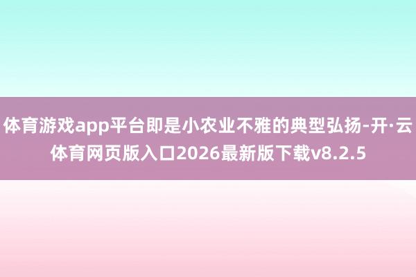 体育游戏app平台即是小农业不雅的典型弘扬-开·云体育网页版入口2026最新版下载v8.2.5