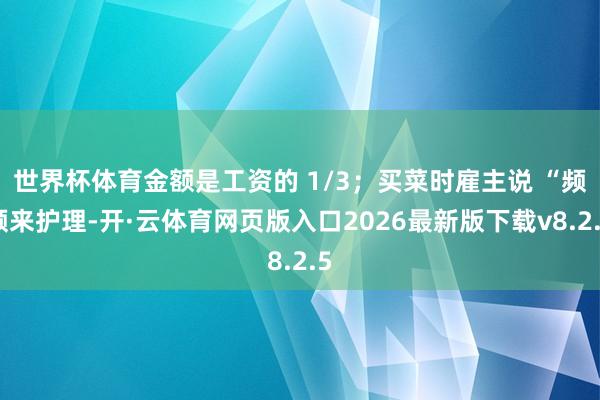 世界杯体育金额是工资的 1/3；买菜时雇主说 “频频来护理-开·云体育网页版入口2026最新版下载v8.2.5