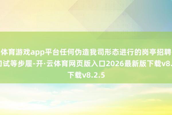 体育游戏app平台任何伪造我司形态进行的岗亭招聘及口试等步履-开·云体育网页版入口2026最新版下载v8.2.5